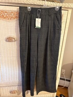 HALARA Gray Plaid Wide Leg Pants